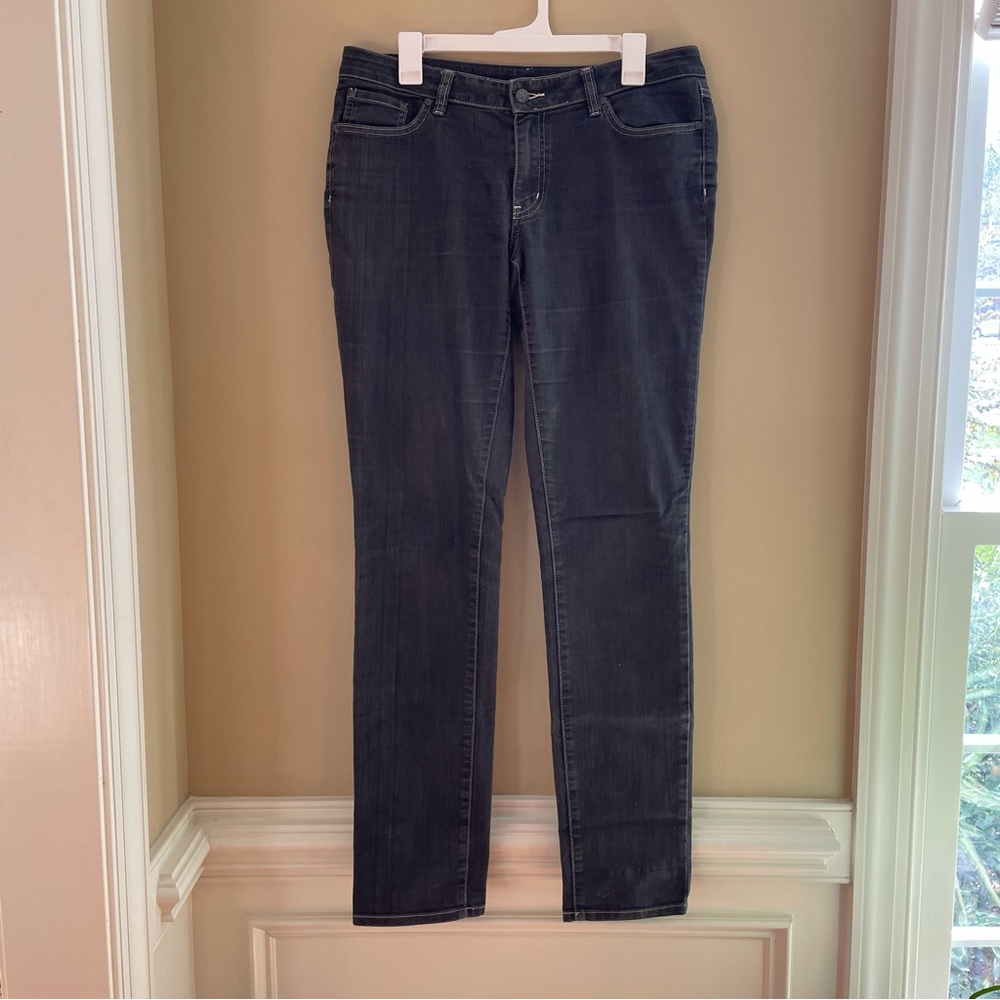 Prana charcoal gray distressed denim jeans Women 12/31